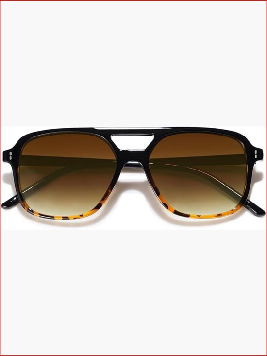 Retro Square Aviator Sunglasses with UV400 Protection main image 4
